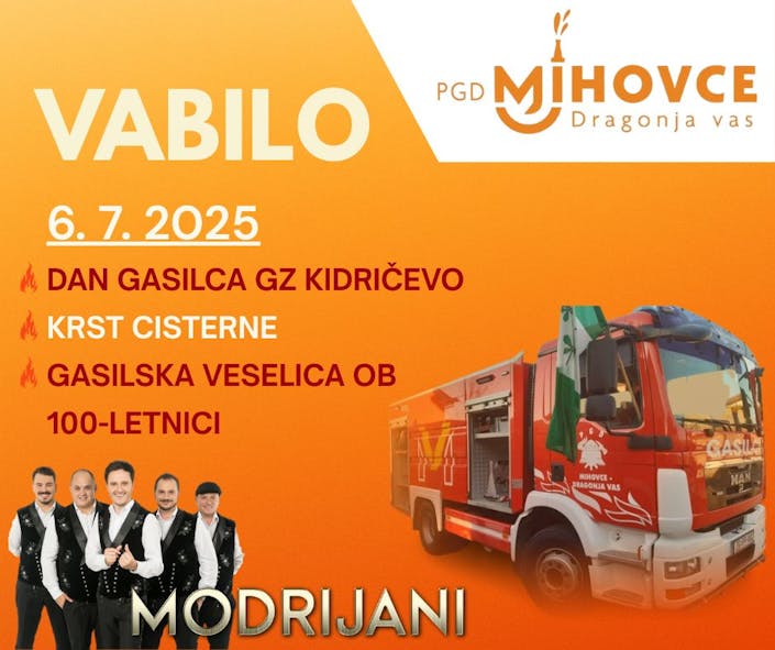 Gasilska veselica ob 100-letnici Mihovce